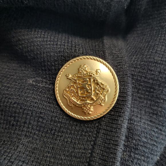 J. Crew Warwick Sweater Blazer Black Gold Button Double Breasted Peacoat Wool XS - Picture 5 of 7